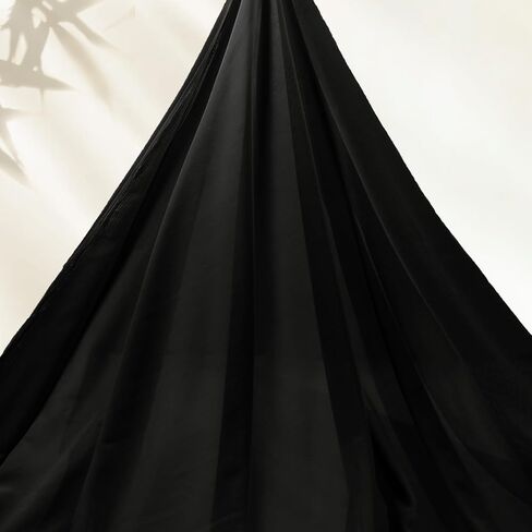 Manyshofu Black Mesh Fabric by The Yard 4-Way Stretch Fabric(60" Wide), 1 Yard Nylon Spandex Power Mesh Netting Fabrics Lightweight & Breathable Sheer Material for Swimsuit Dress Sewing Costume in Kuwait