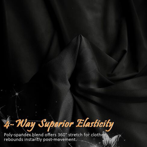 Manyshofu Black Mesh Fabric by The Yard 4-Way Stretch Fabric(60" Wide), 1 Yard Nylon Spandex Power Mesh Netting Fabrics Lightweight & Breathable Sheer Material for Swimsuit Dress Sewing Costume in Kuwait