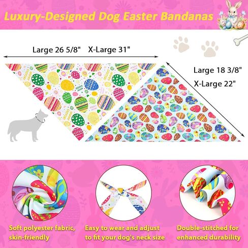 Szee Halloween Dog Bandanas - 2 حزمة ملحقات الحيوانات الأليفة السحرية مع الجماجم والقرع ، أزياء الهالوين للكلاب لأسلوب عيد الهالوين غريب الأطوار (كبير ، أرجواني ووردي) in Kuwait