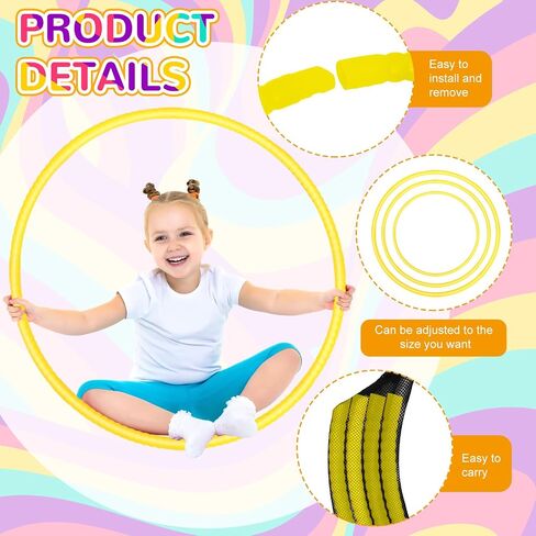 Poen 2 Pcs Detachable Hoop and Jump Rope Set Include 7.3 Ft Skipping Rope and 23 Inch Adjustable Exercise Hoop Gymnastic Fitness Exercise Gift Equipment in Saudi Arabia