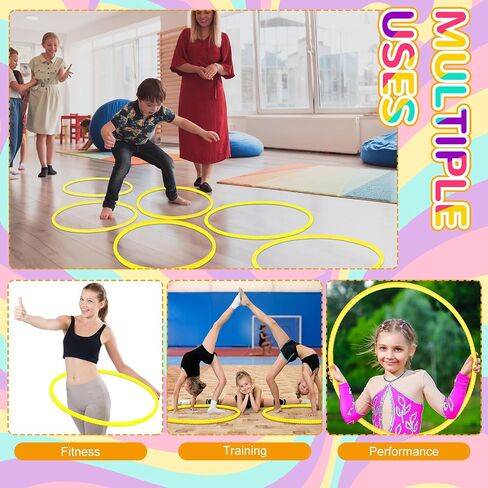 Poen 2 Pcs Detachable Hoop and Jump Rope Set Include 7.3 Ft Skipping Rope and 23 Inch Adjustable Exercise Hoop Gymnastic Fitness Exercise Gift Equipment in Saudi Arabia