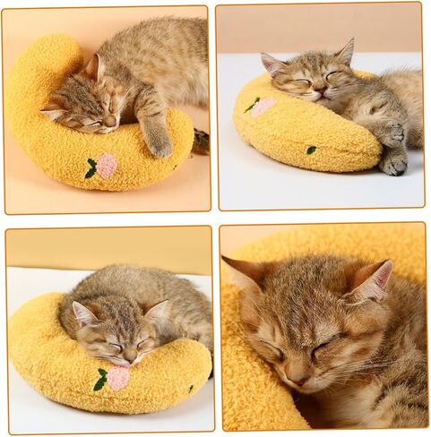 U-Shaped Pillow for Neck Support Breathable Sleeping Cushion for Dogs and Cats Deep Relaxation Machine Washable in Saudi Arabia