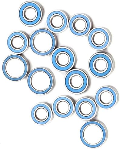 Compatible with Tamiya for TT02 TT02D 1/10 RC Car Upgrades Parts Accessories 16PCS Rubber Sealed Ball Bearing Kit RC Car Upgrade Parts in Saudi Arabia