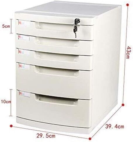 File Cabinet File Storage Cabinet Lockable Office Organizer Drawer Convenient Collection Bookcase-One Color-Large 5 Tier in Saudi Arabia