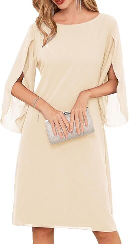 GRACE KARIN Womens Chiffon Dresses Flutter Sleeve Party Wedding Cocktail Dress Size 8-20 in Kuwait