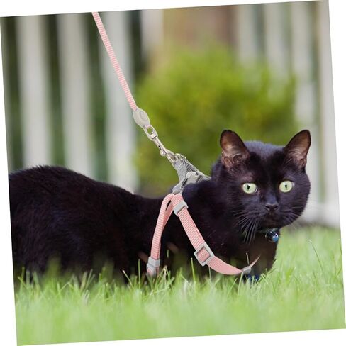 Adjustable Cat Harness Set Kitten Leash Harness Small Cat Vest Fashionable Double Comfortable for Outdoor Activities in Saudi Arabia