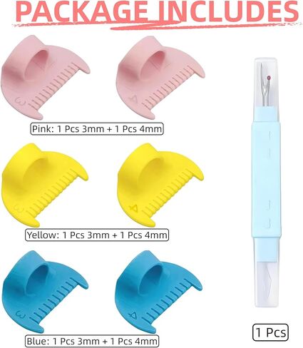 قفل غرزة حافة 3 مم/4 مم ، حاكم قالب الخياطة حتى الغرز ، مجموعة أدوات خياطة قياس مقياس الإبرة DIY لعشاق الخياطة والمبتدئين (2 PCS) in Kuwait