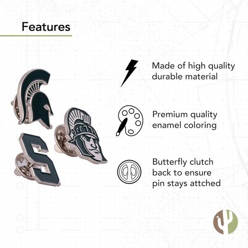 Desert Cactus Michigan State University Lapel Pins Spartans MSU Logo Enamel Made of Metal (Pin A) in Saudi Arabia