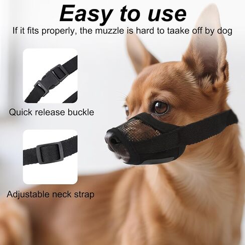 Soft Mesh Muzzle for Small Dogs, Breathable Short Snout Puppy Mouth Guard Adjustable, Chihuahua Bulldog Basket Muzzle to Prevent Biting Anti Barking Chewing for Little Pet Grooming Training Outings in Saudi Arabia