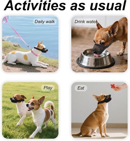 Soft Mesh Muzzle for Small Dogs, Breathable Short Snout Puppy Mouth Guard Adjustable, Chihuahua Bulldog Basket Muzzle to Prevent Biting Anti Barking Chewing for Little Pet Grooming Training Outings in Saudi Arabia