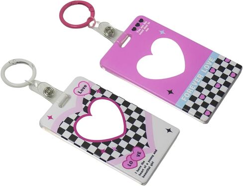 2 حزمة حامل بطاقة الصورة سلسلة مفاتيح 54 × 85 مم شفافة أكريليك PC حامل الكلام الفوتوكر in Kuwait