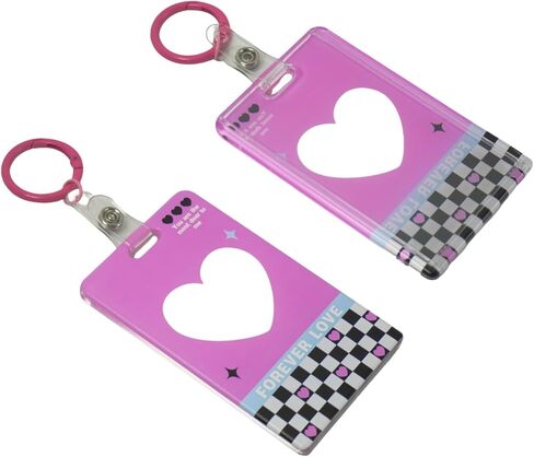 2 حزمة حامل بطاقة الصورة سلسلة مفاتيح 54 × 85 مم شفافة أكريليك PC حامل الكلام الفوتوكر in Kuwait