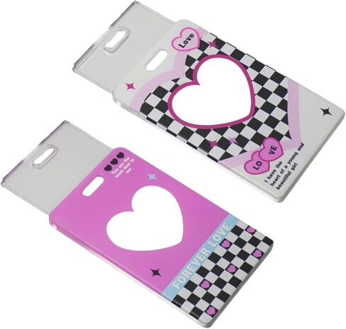 2 حزمة حامل بطاقة الصورة سلسلة مفاتيح 54 × 85 مم شفافة أكريليك PC حامل الكلام الفوتوكر in Kuwait