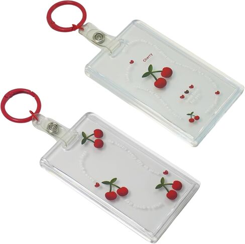 2 Pack Photo Card Holder Keychain 54x85mm Transparent Acrylic PC Holder Photocard Display Case Sleeves for Bank Bus Cards in Saudi Arabia