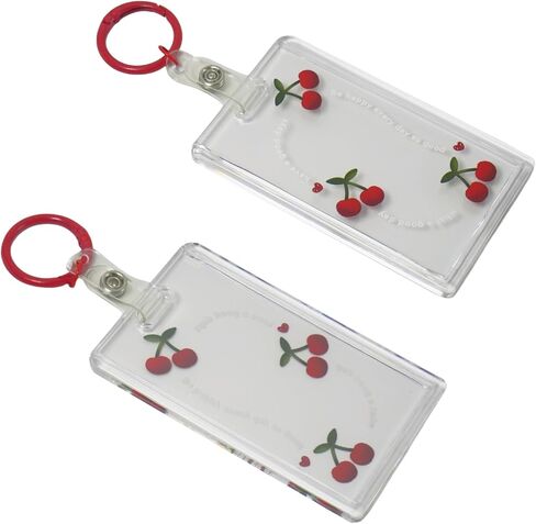 2 Pack Photo Card Holder Keychain 54x85mm Transparent Acrylic PC Holder Photocard Display Case Sleeves for Bank Bus Cards in Saudi Arabia