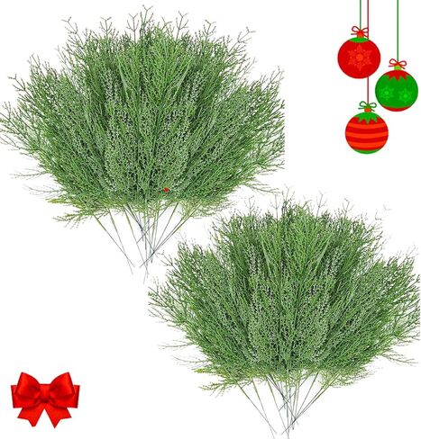 JK-GMTE Artificial Christmas Green Pine Needles Branches Twigs Stems Picks Stems Fake Greenery Picks for DIY Wreath Christmas Tree Crafts Wedding Decorations (30, Green) in Kuwait