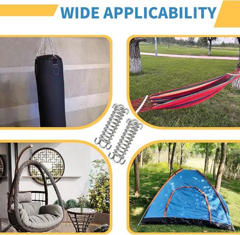 2Pcs Porch Swing Spring Heavy-Duty Spring Awning Spring for Hammock Chair,Sail Shade,Punching Bag,Large Dogs,Hanging Chair,Patio Swing Hanger and More in Saudi Arabia