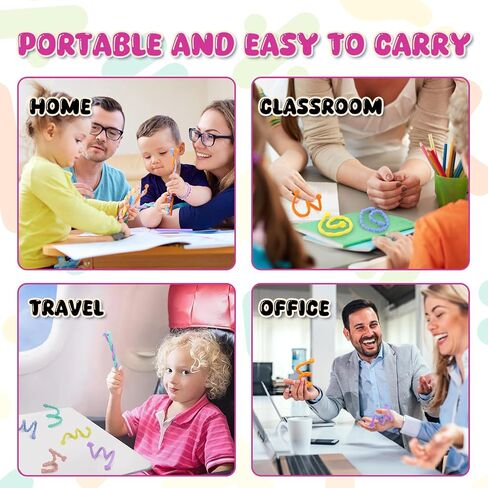 Sensory Sticks Fidget Toys for Kids Adults,6pcs Textured Calming Sensory Toys for Anxiety Relief Kids with Autism,Calm Down Travel Activities Essential Toys,Special Education School Supplies in Saudi Arabia