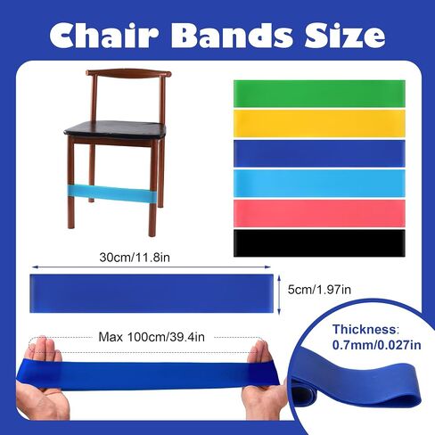 6 PCS Chair Bands for Kids With Fidgety Feet Colorful Chair Fidget Bands Desks Stretch Foot Band for ADHD Sensory Flexible Band Classroom Home Chair Fidget Tools (Multi Colors, 6 pcs) in Kuwait