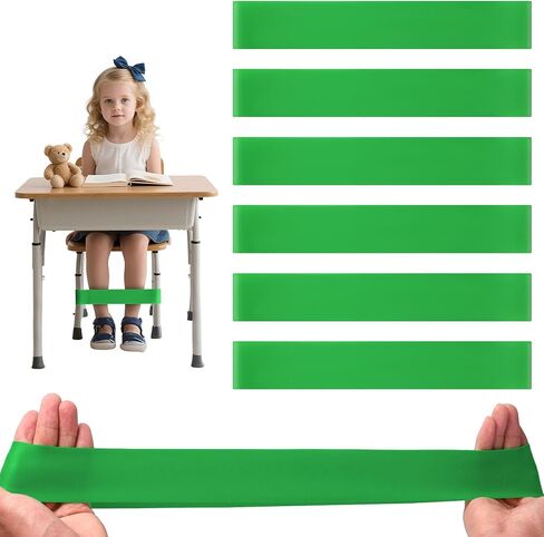 6 PCS Chair Bands for Kids With Fidgety Feet Colorful Chair Fidget Bands Desks Stretch Foot Band for ADHD Sensory Flexible Band Classroom Home Chair Fidget Tools (Multi Colors, 6 pcs) in Kuwait