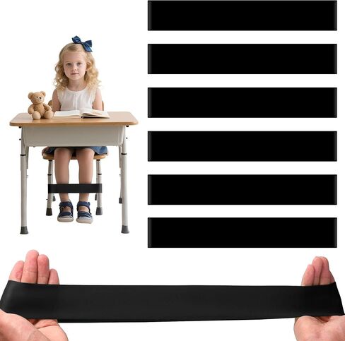 6 PCS Chair Bands for Kids with Fidgety Feet Collulful Corraf Bands مكاتب تمتد قدم القدم ل ADHD Sensory Fancible Band Classroom Adaits Home Cairs (ألوان متعددة ، 6 أجهزة كمبيوتر) in Kuwait
