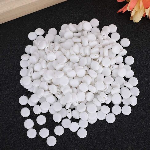 400Pcs Cord Locks, Adjustment Buckle Silicone Antislip Cord Locks Toggle Stopper Clasps Face Cover Ear Band Extension Rope Connectors for Face Mask Drawstrings Paracord (White) in Saudi Arabia