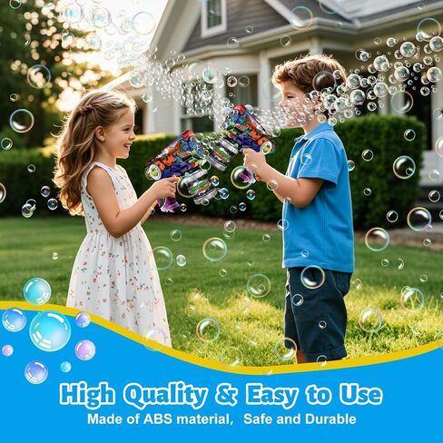 Bubble Gun for Kids with LED Lights & Leak-Proof Design, 10-Hole Automatic Bubble Machine Gun for Kid 3-8, Party Favors, Outdoor, Summer Toys, Birthday Gifts for Boys & Girls (Colorful) in Saudi Arabia