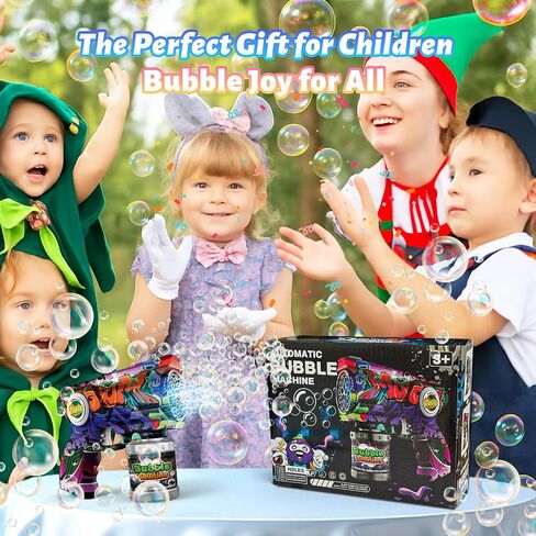 Bubble Gun for Kids with LED Lights & Leak-Proof Design, 10-Hole Automatic Bubble Machine Gun for Kid 3-8, Party Favors, Outdoor, Summer Toys, Birthday Gifts for Boys & Girls (Colorful) in Saudi Arabia