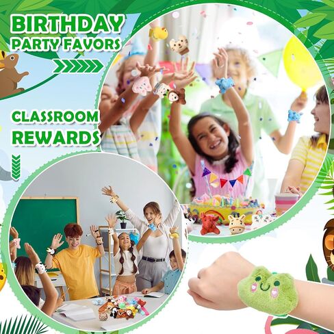 Yexiya 36 Pcs Stuffed Animal Slap Bracelets for Kids Plush Animal Wristband Cute Wrist Pets Slap Bracelet Bulk for Boys Girls Birthday Holiday Gifts Themed Party Favors Classroom Rewards in Saudi Arabia