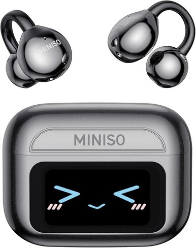 MINISO MS201 AI Translation Earbuds Real Time 135 Languages, LCD Touch Screen Real Time Translator Earbuds 3-in-1,Clip On Ear Headphones 60H Playtime for Travel Business Learning(with APP) in Kuwait
