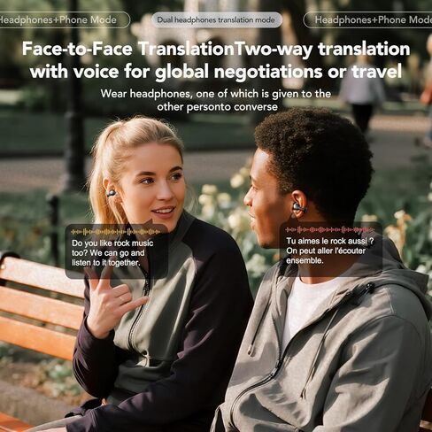 MINISO MS201 AI Translation Earbuds Real Time 135 Languages, LCD Touch Screen Real Time Translator Earbuds 3-in-1,Clip On Ear Headphones 60H Playtime for Travel Business Learning(with APP) in Kuwait