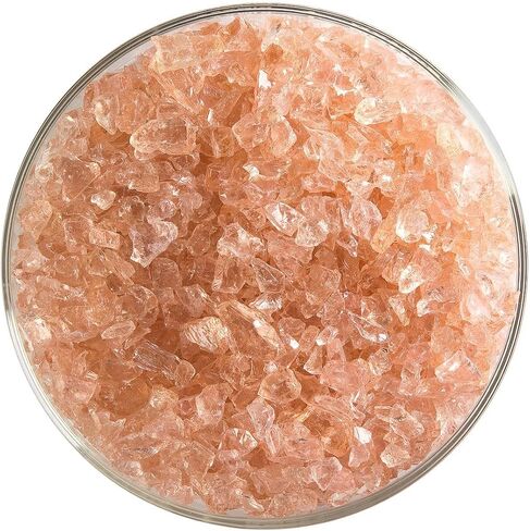 Coral Orange Pale Transparent Glass Frit Coarse Bullseye COE 90 Fusible- 2 Ounces in Saudi Arabia