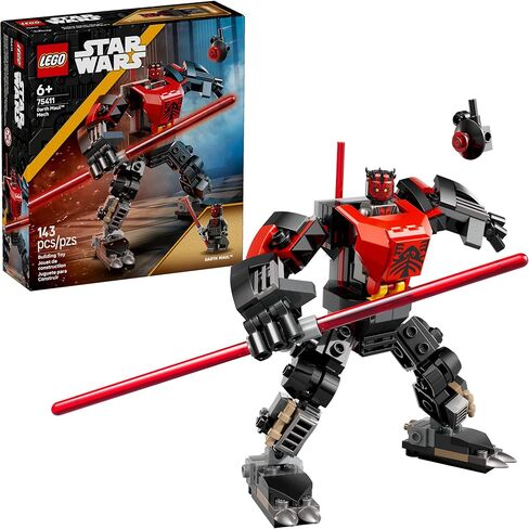 LEGO Star Wars Darth Maul Mech Kids Toy - Building Toy with Pretend Play Lightsaber - Birthday Gift Idea for Boys and Girls, Ages 6+ - Collectible Decor for Fans of The Clone Wars - 75411 in Saudi Arabia