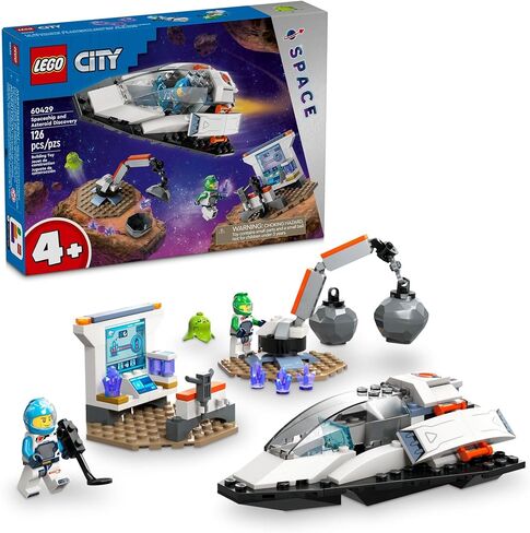 تتضمن سفينة سفن الفضاء Lego City و Asteroid Discovery Toy ، هدية للأطفال الذين تتراوح أعمارهم بين 4 سنوات وما فوق الذين يحبون اللعب ، من طاقم الفضاء ، الأجنبيين ، البلورات ، و Crane ، 60429 in Saudi Arabia