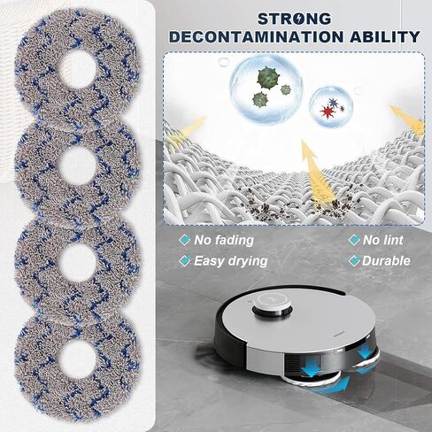 مجموعة ملحقات بديلة للمكنسة الكهربائية الروبوتية Ecovacs Deebot X2 Omni / X2 / X2 Pro / DEX86، 1 فرشاة رئيسية، 6 فرش جانبية، 4 فلتر، 6 وسادات ممسحة، 6 كيس غبار، 1 فرشاة in Saudi Arabia