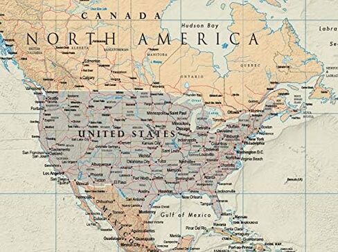 Swiftmaps 18 "× 27" خريطة العالم ملصق خريطة الجدار المعاصرة ، مصنفة ، مصنوعة في الولايات المتحدة الأمريكية in Saudi Arabia