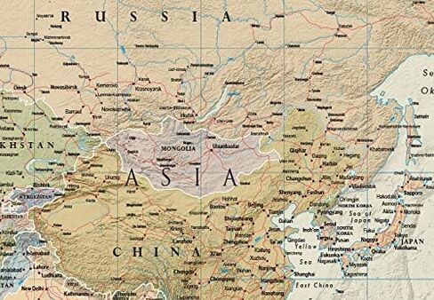 Swiftmaps 18 "× 27" خريطة العالم ملصق خريطة الجدار المعاصرة ، مصنفة ، مصنوعة في الولايات المتحدة الأمريكية in Saudi Arabia