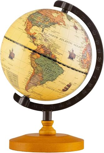 Goplus antique World Globes ، 5.5 بوصة Mini Vintage Globe مع ساق سبيكة منحنية ، قاعدة خشبية صلبة ، خريطة مطبوعة ، زخرفة سطح المكتب للأطفال والكبار ، المنزل ، المكتب ، الفصل الدراسي in Saudi Arabia