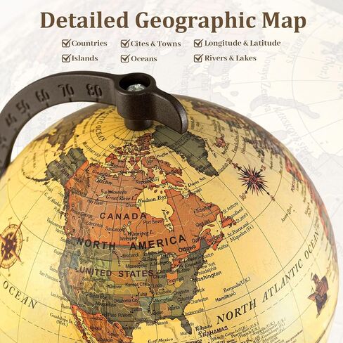 Goplus antique World Globes ، 5.5 بوصة Mini Vintage Globe مع ساق سبيكة منحنية ، قاعدة خشبية صلبة ، خريطة مطبوعة ، زخرفة سطح المكتب للأطفال والكبار ، المنزل ، المكتب ، الفصل الدراسي in Saudi Arabia