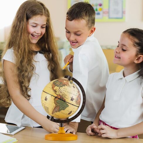Goplus antique World Globes ، 5.5 بوصة Mini Vintage Globe مع ساق سبيكة منحنية ، قاعدة خشبية صلبة ، خريطة مطبوعة ، زخرفة سطح المكتب للأطفال والكبار ، المنزل ، المكتب ، الفصل الدراسي in Saudi Arabia