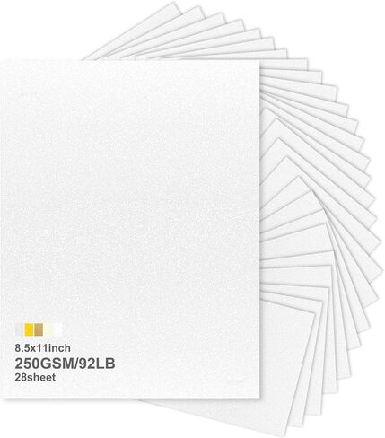 بطاقات بريق 28 ورقة 8.5x11 ، ورقة بريق أبيض 250GSM لخلاصات ، الحرف اليدوية ، دعوات الزفاف ، القطع-الوزن الثقيل للبطاقات والزخارف in Saudi Arabia