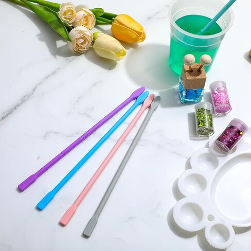 Xindojuz 5 PCS Silicone Wax Stick, 7.8 Inch Reusable Epoxy Stir Sticks Resin Supplies Spatula Waxing Applicator, Craft Tools for Paint Liquid Making Glitter Tumblers Art DIY Projects (5 Colors) in Saudi Arabia