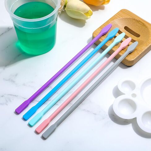 Xindojuz 5 PCS Silicone Wax Stick, 7.8 Inch Reusable Epoxy Stir Sticks Resin Supplies Spatula Waxing Applicator, Craft Tools for Paint Liquid Making Glitter Tumblers Art DIY Projects (5 Colors) in Saudi Arabia