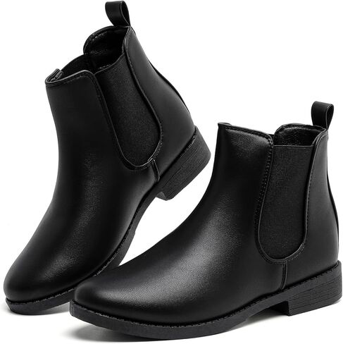 MEMON Women's Chelsea Boots Slip-on Fashion Low Heeled Booties for Women Casual Comfortable Black Ankle Booties Shoes in Kuwait