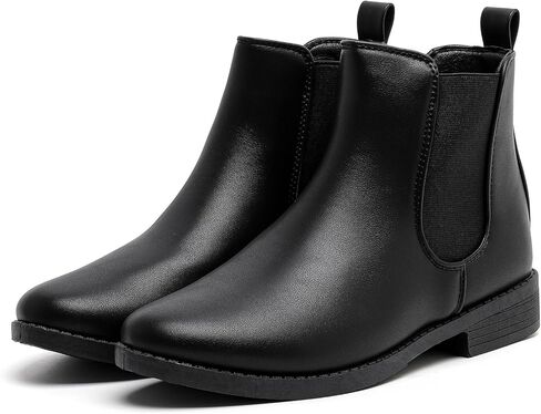 MEMON Women's Chelsea Boots Slip-on Fashion Low Heeled Booties for Women Casual Comfortable Black Ankle Booties Shoes in Kuwait