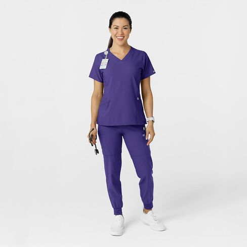 WonderWink W123 Women’s Comfort Waist Cargo Jogger Pant — Grape, Medium Petite in Saudi Arabia