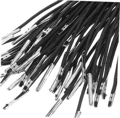 STOBOK 50pcs Adjustable Elastic Stretch Barbed Cords with Metal Ends Versatile Fastener for Masks and Book Binding Exceptional Grip for Outdoor Activities and Travel in Saudi Arabia