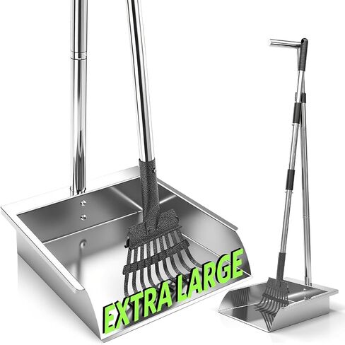 Pooper Scooper for Large Dogs,Dog Pooper Scooper Heavy Duty Long Handle Metal Tray Rake Shovel Set,Extremely Durable Metal Stainless Steel Dustpan for No Bending Clean Up Yard Grass. in Saudi Arabia