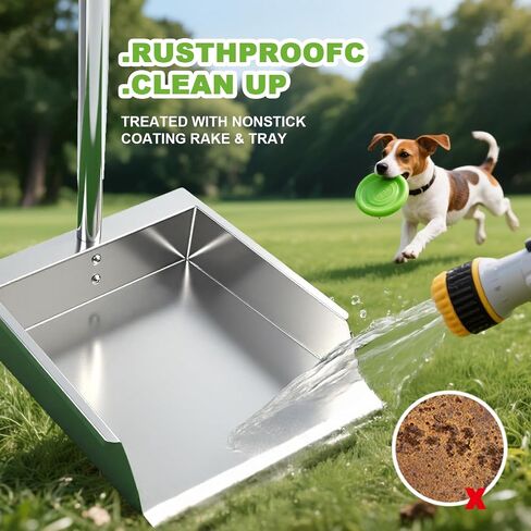 Pooper Scooper for Large Dogs,Dog Pooper Scooper Heavy Duty Long Handle Metal Tray Rake Shovel Set,Extremely Durable Metal Stainless Steel Dustpan for No Bending Clean Up Yard Grass. in Saudi Arabia