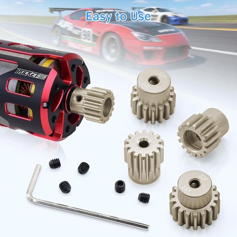مجموعات ترس 32P PINION 12T 13T 14T 15T 16T للعمود 3.175MM RC محرك متوافق مع HPI KYOSHO LOSI AXIAL TAMIYA 1/10 RC CAR MONSTER TRACK PRASTIONS (7075 الألومنيوم) in Kuwait